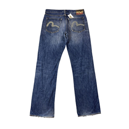 Evisu jeans vintage navy blue white seagulls Rasta EU ED