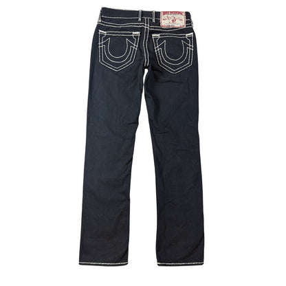 True Religion black jeans white thick stitching Y2K Logan