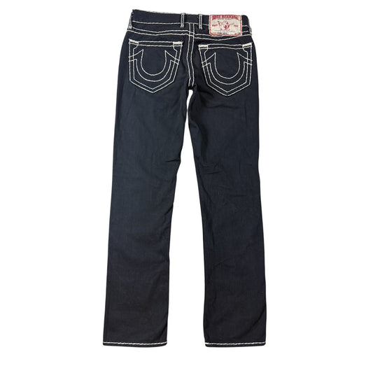 True Religion black jeans white thick stitching Y2K Logan
