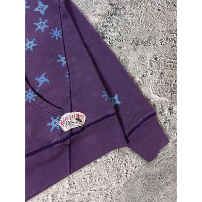 Evisu hoodie purple vintage big logo seagull stars Y2K