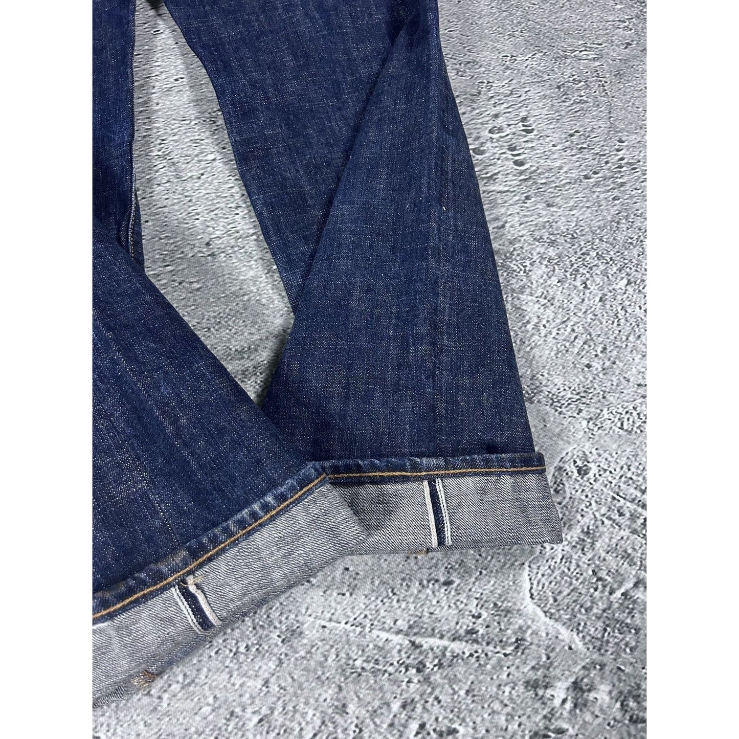 Evisu jeans daicock big logo khaki selvedge denim navy blue