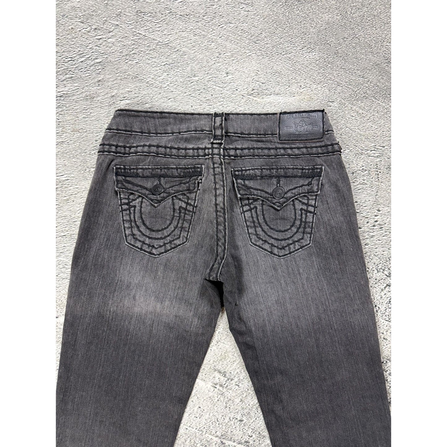 True Religion bootcut jeans black thick stitching Y2K Billy