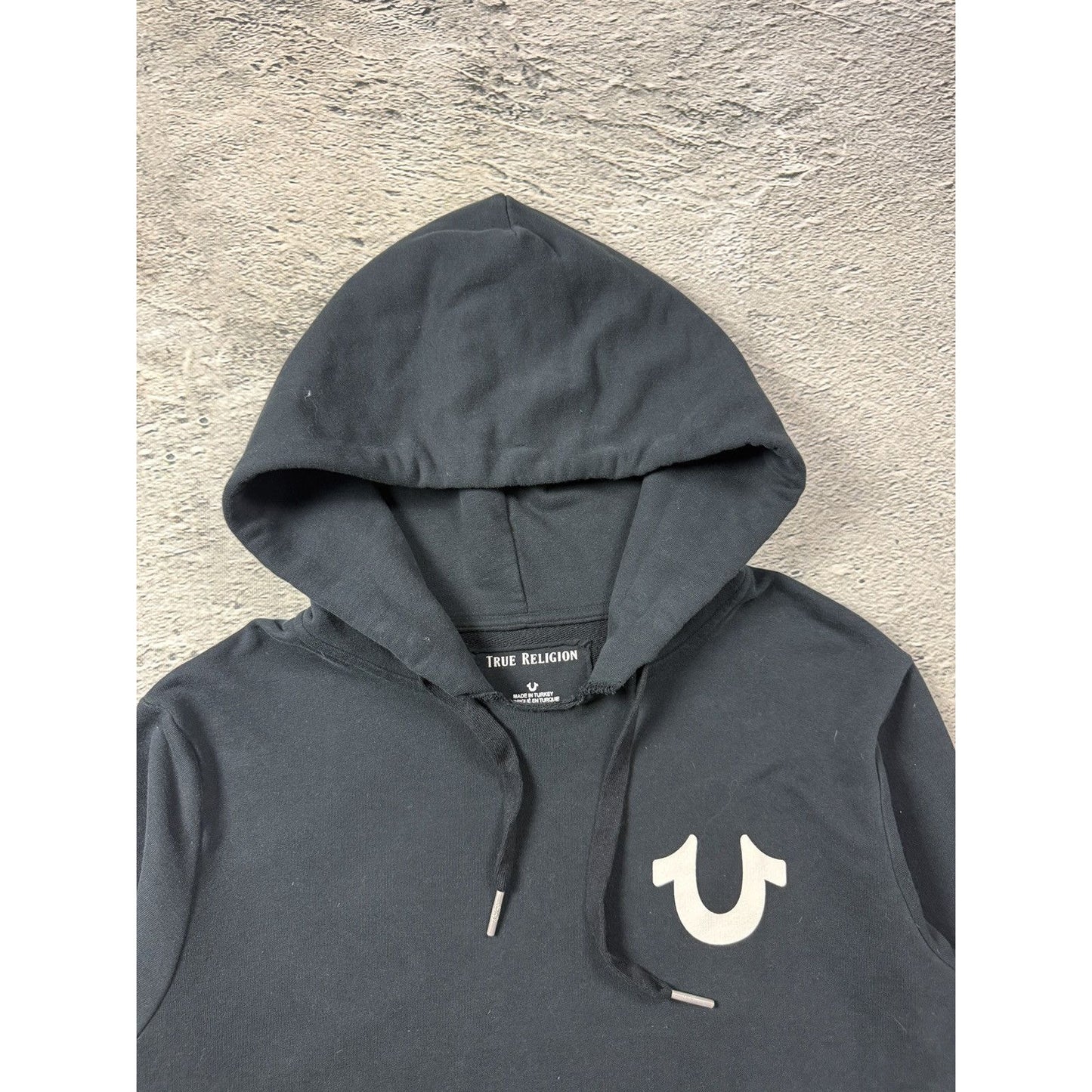 True Religion vintage hoodie big logo Y2K black
