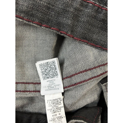 True Religion denim jacket black red contrast stitching Y2K