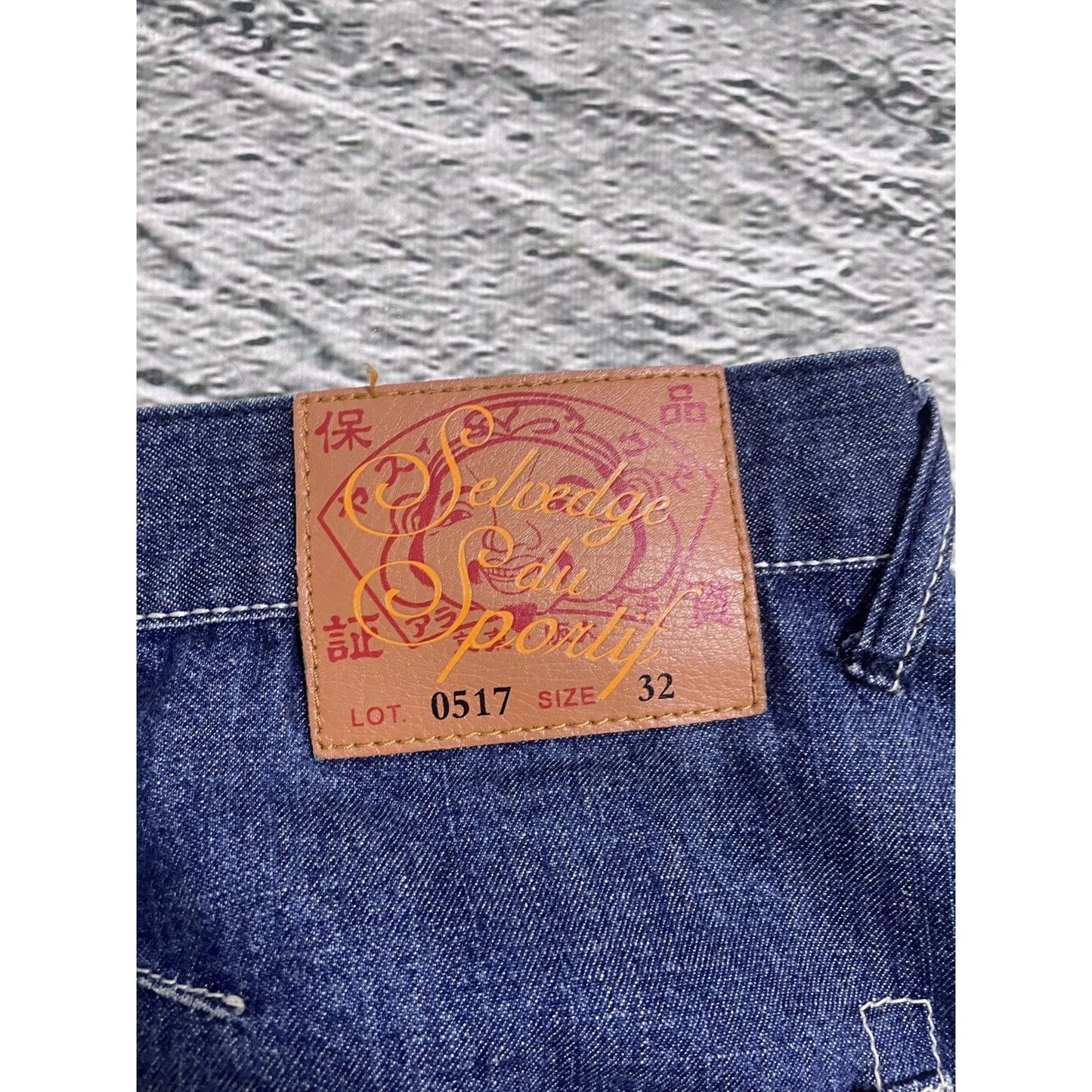 Evisu jeans vintage inside out selvedge white red