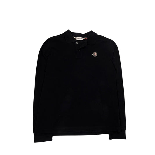 Moncler Polo Shirt black long sleeve T-shirt logo