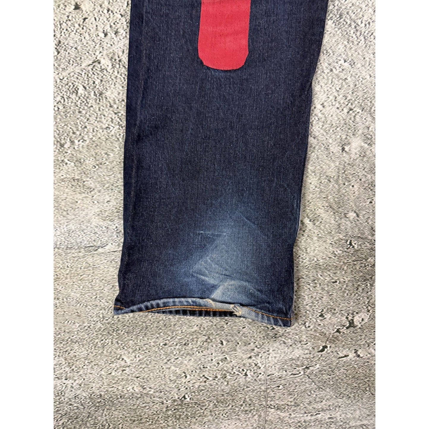 Evisu jeans daicock big logo red selvedge denim
