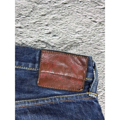 Evisu jeans white daicock big logo blue selvedge denim