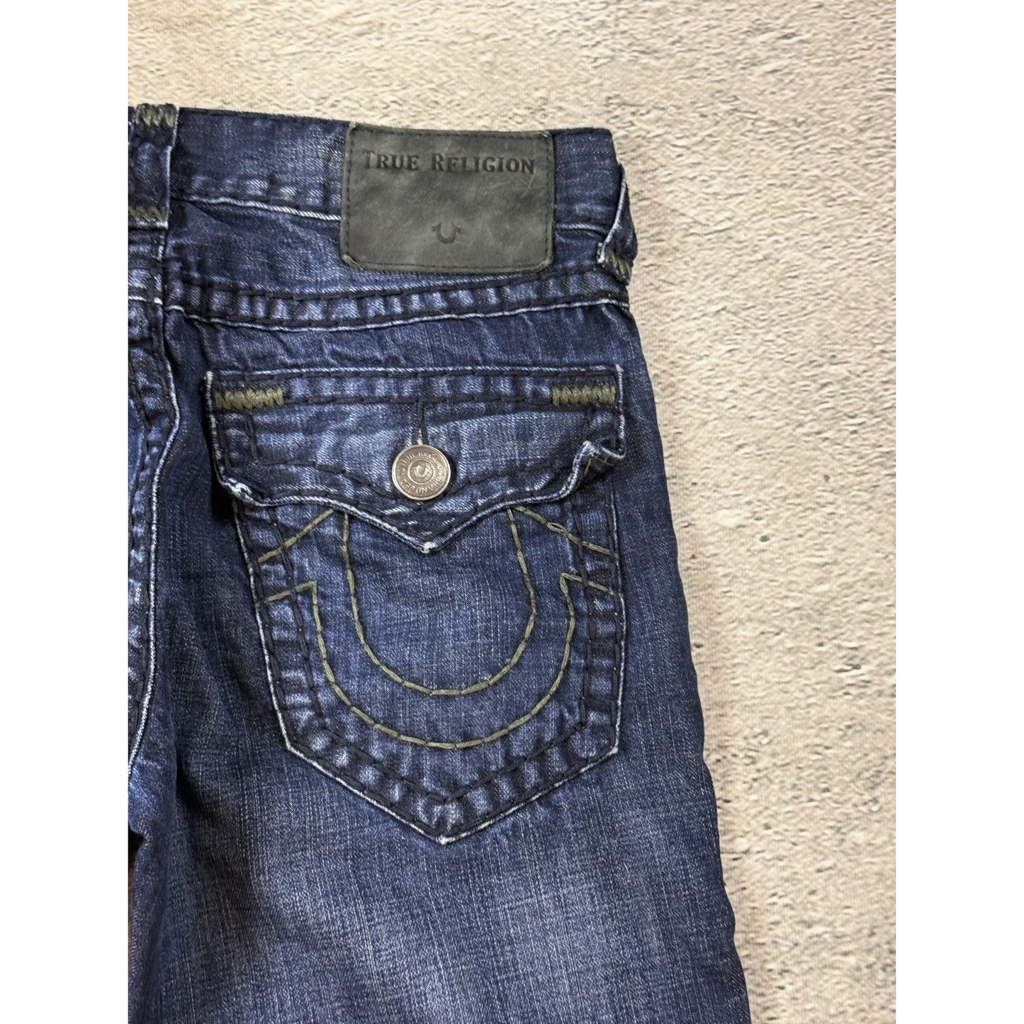 True Religion blue jeans dark horseshoe logo Y2K Rocco