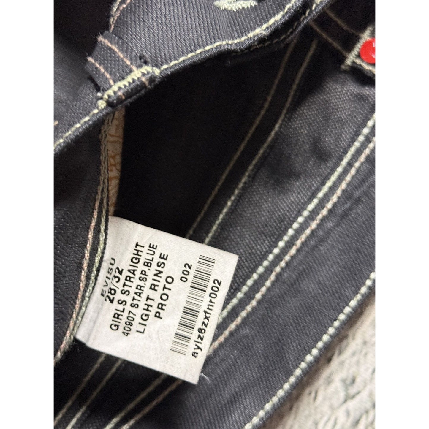 Evisu x Puma vintage waxed black jeans seagulls Y2K