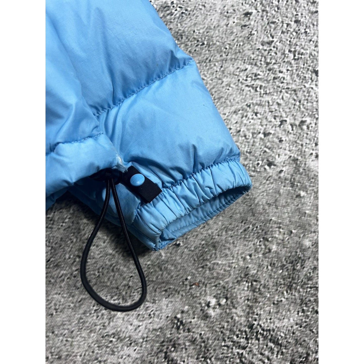 The North Face nuptse 700 baby blue black down puffer jacket