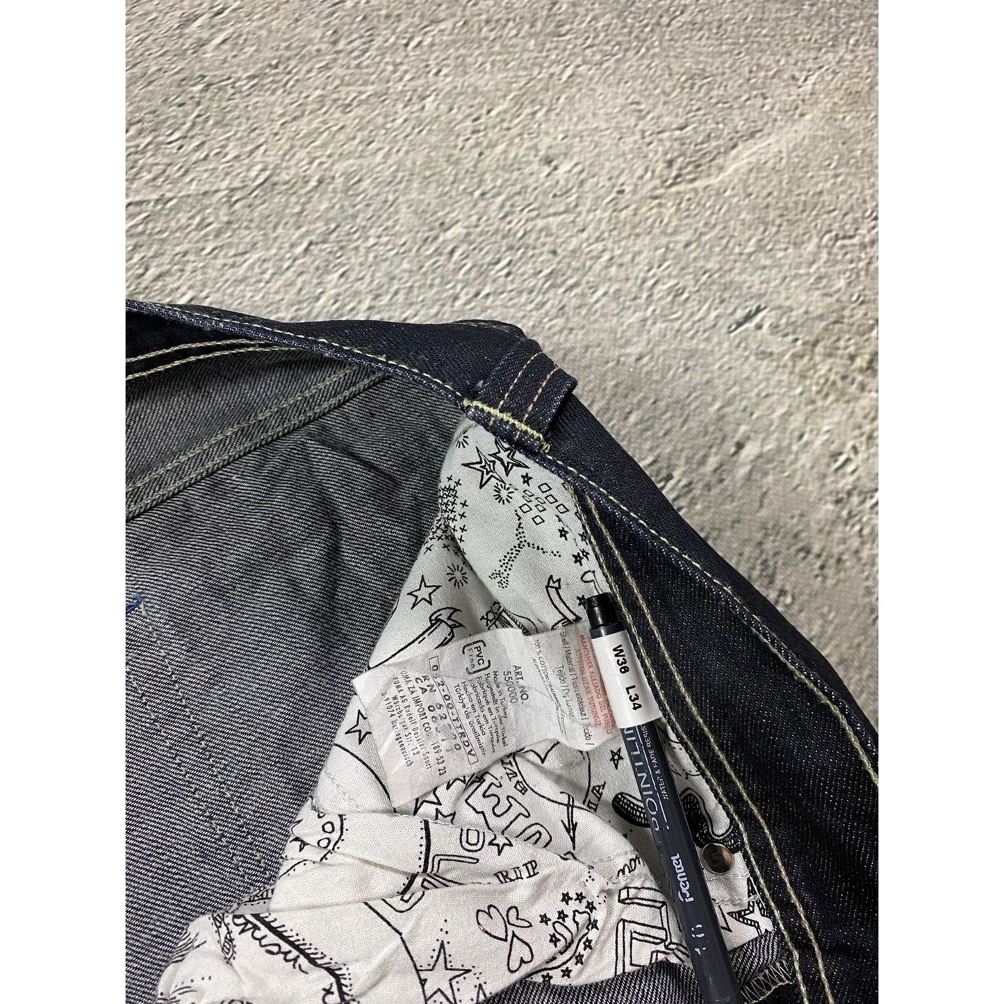 Evisu x Puma jorts black mint seagulls shorts denim