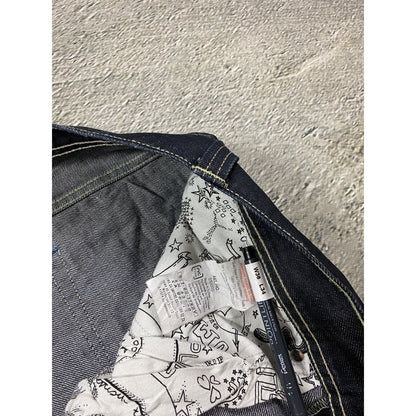 Evisu x Puma jorts black mint seagulls shorts denim