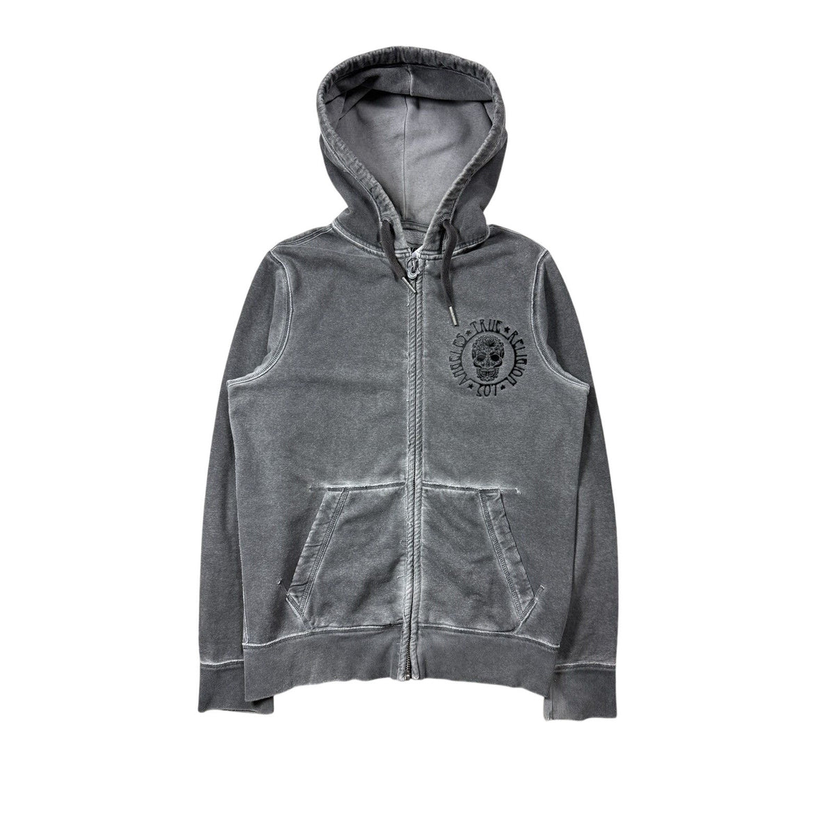 True Religion zip hoodie vintage skull rhinestones