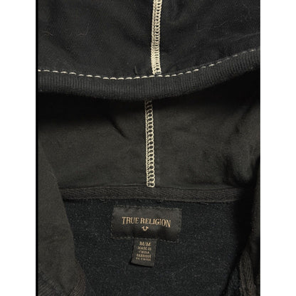 True Religion vintage black zip hoodie white big logo