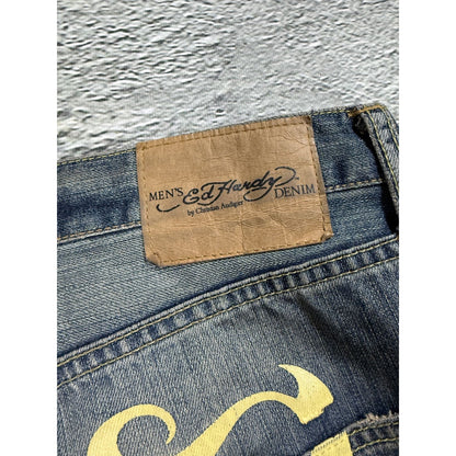Ed Hardy Christian Audigier vintage jeans big logo pants