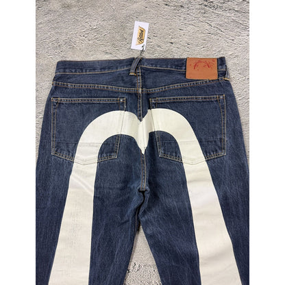 Evisu daicock vintage denim pants white blue Y2K
