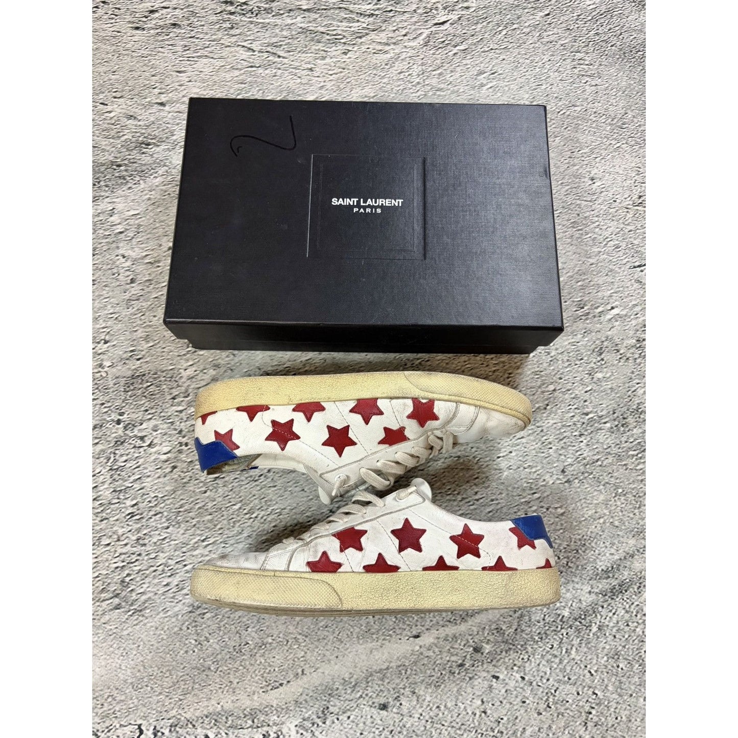 Saint Laurent Hedi Slimane sl06 Star sneakers low white red SLP