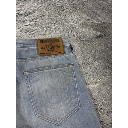 True Religion Rocco jeans vintage denim pants slim baby blue