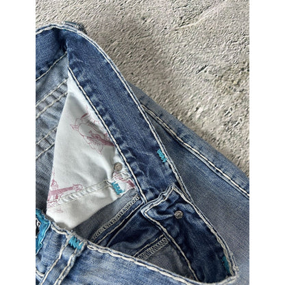 True Religion vintage blue jeans Ricky thick stitching Y2K