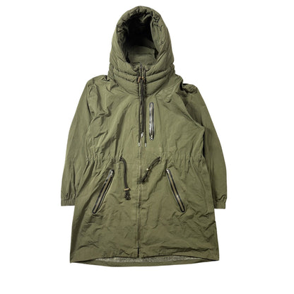Acne studios khaki light parka puffer hood