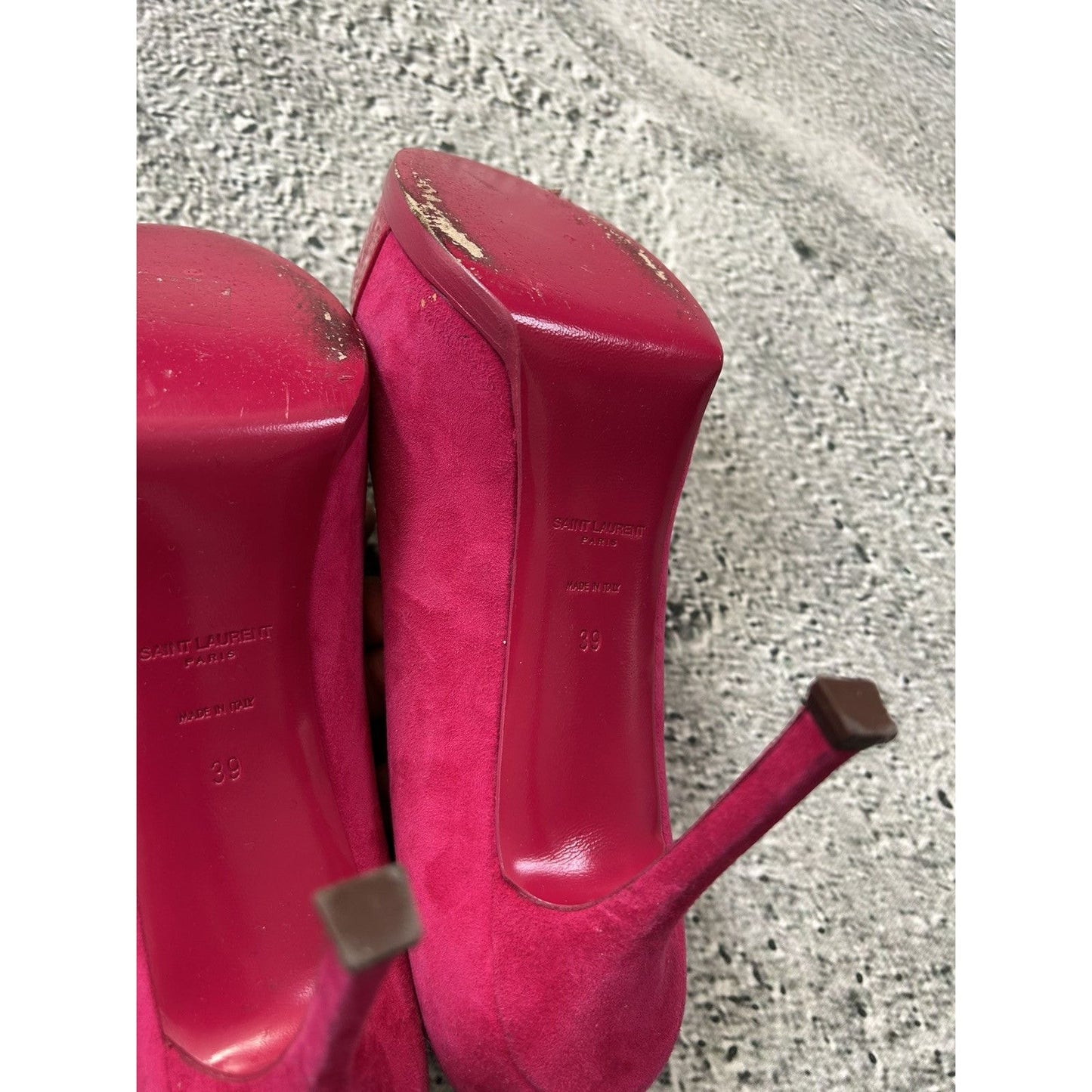 Saint Laurent Paris Tribute 2 High Heels Fushia Pink Suede