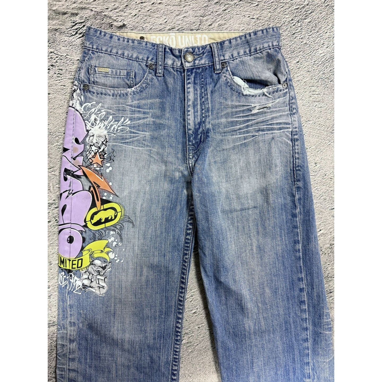 Ecko Untld. vintage jeans denim baggy pants Y2K print