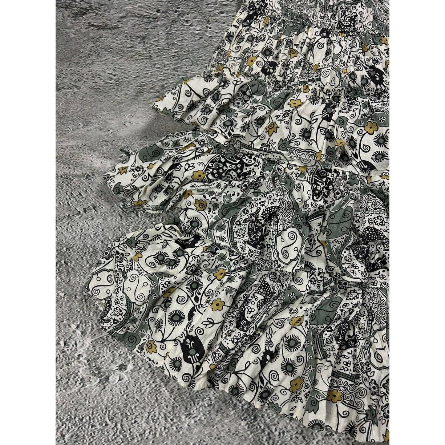 Isabel Marant Étoile beige green floral set skirt + top
