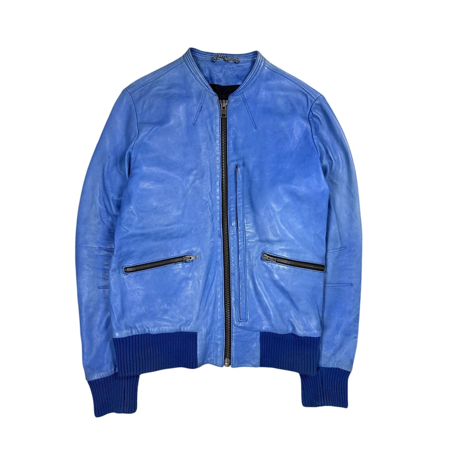 Allsaints AW07 specialist blue turqoise Leather Jacket