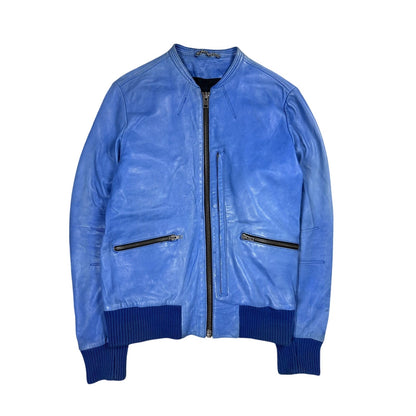 Allsaints AW07 specialist blue turqoise Leather Jacket