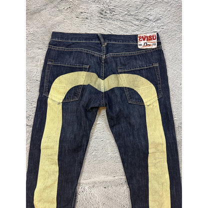 Evisu jeans daicock big logo white navy Ramen EU ED
