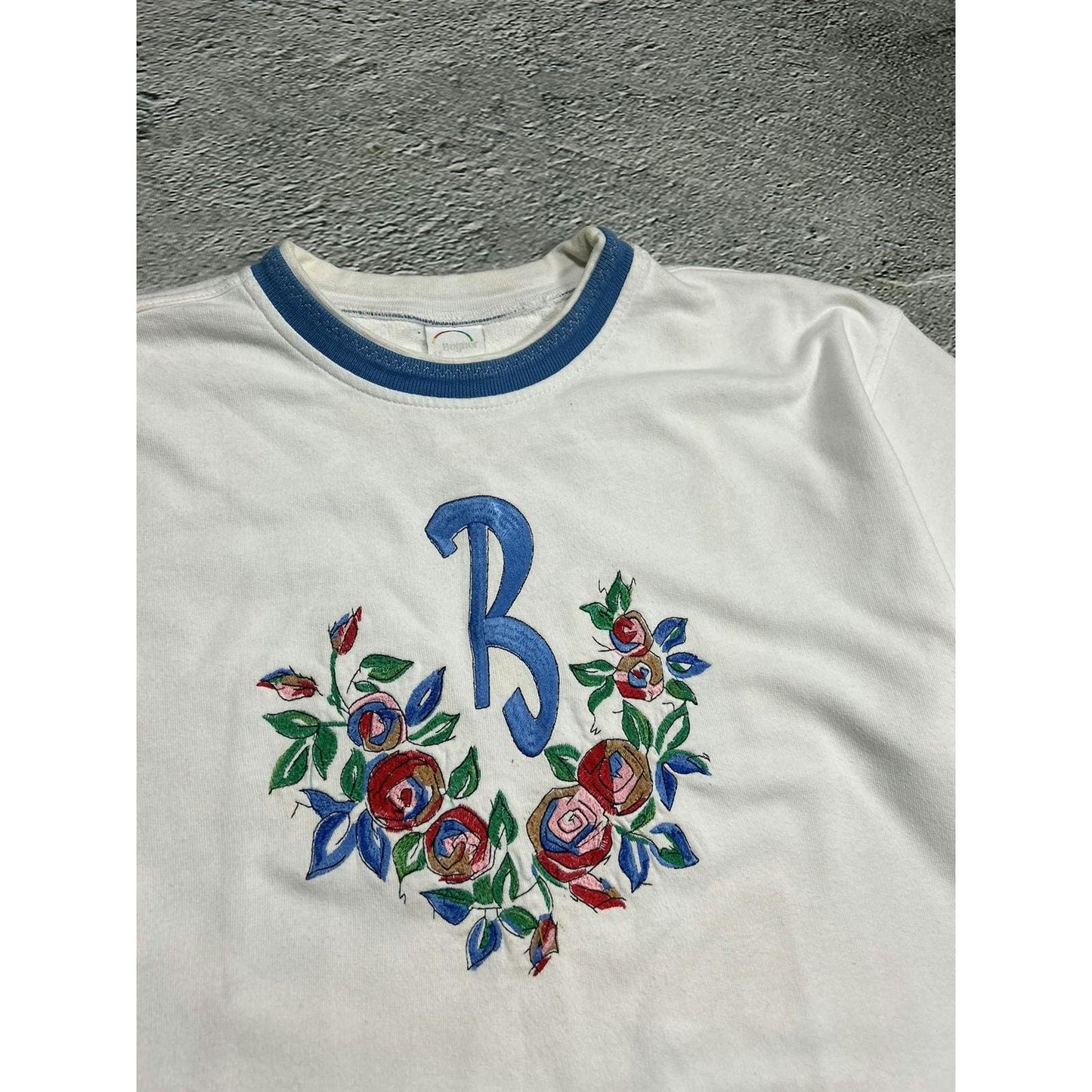 Bogner T-shirt white floral big logo vintage