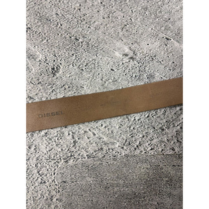 Diesel belt leather cow big buckle beige