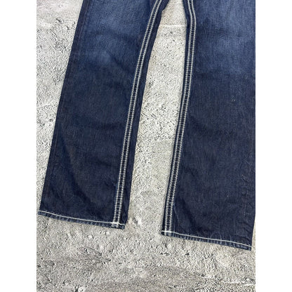 True Religion blue jeans white thick stitching Y2K Bobby