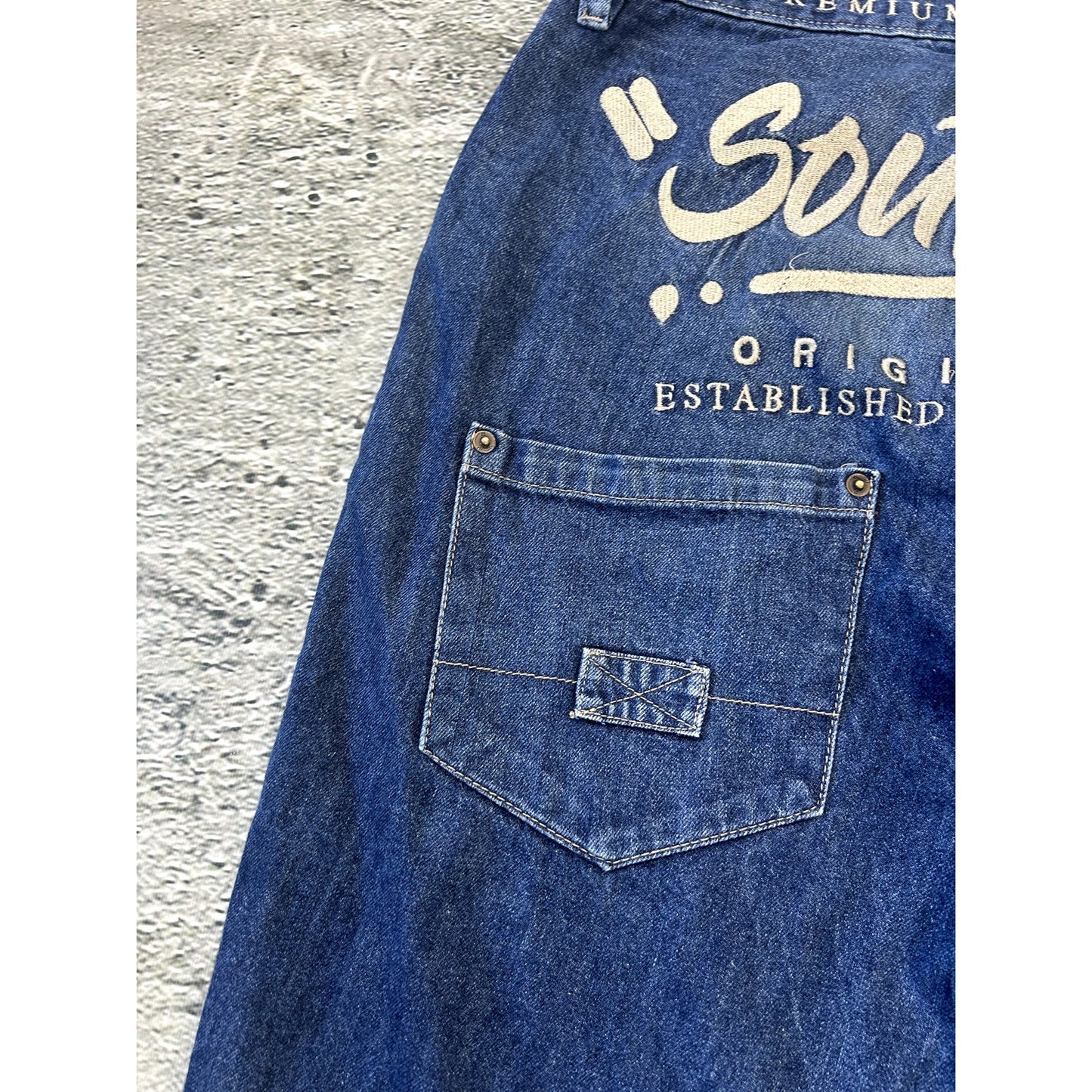 Southpole jeans Y2K big logo blue embroidery
