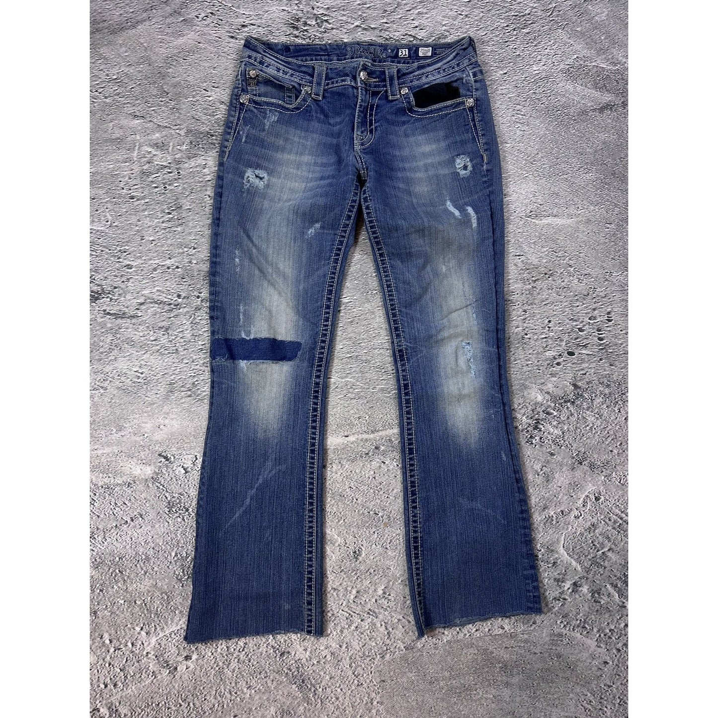 Miss Me rhinestone glitter jeans Y2K flared