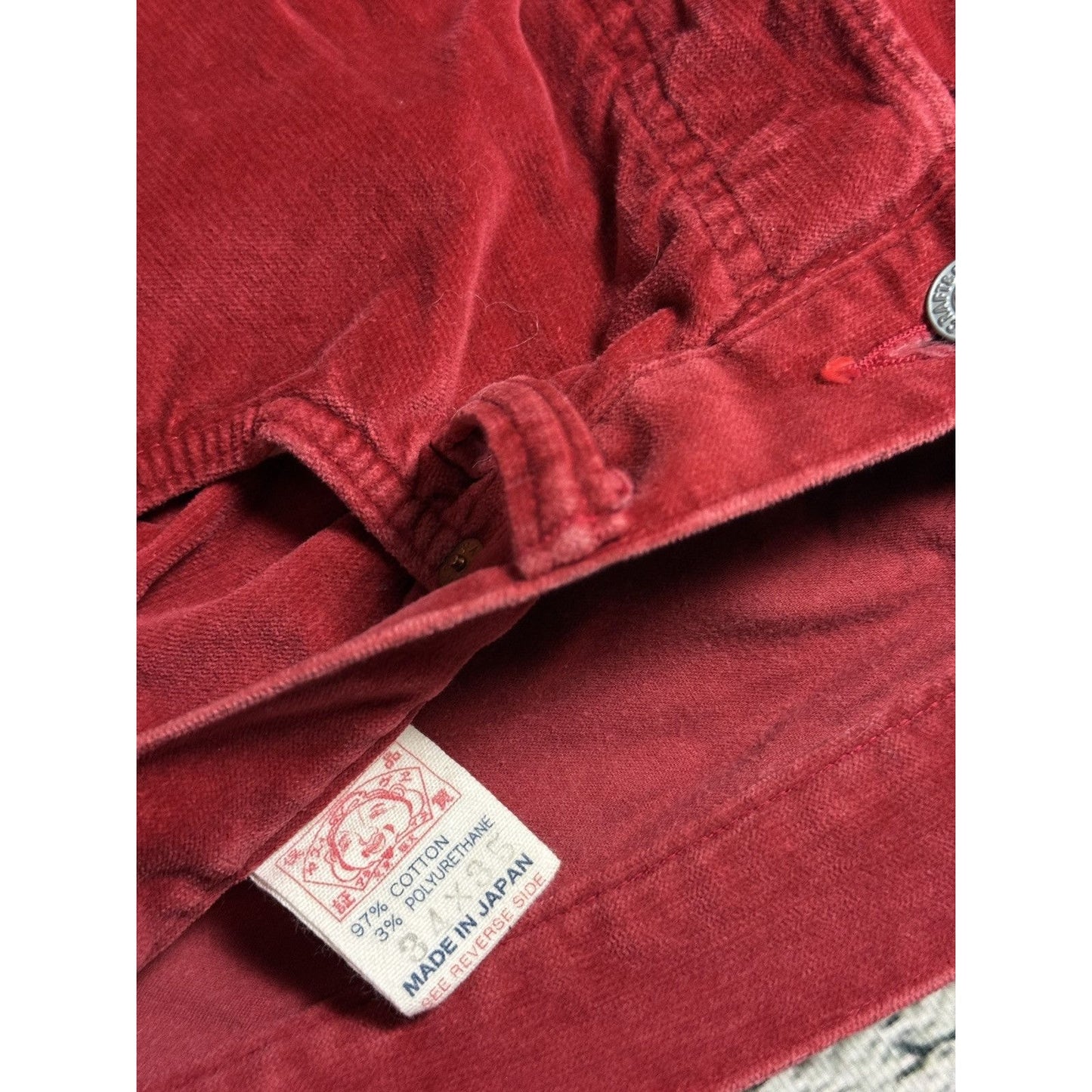 Evisu red pants jeans made in japan vintage