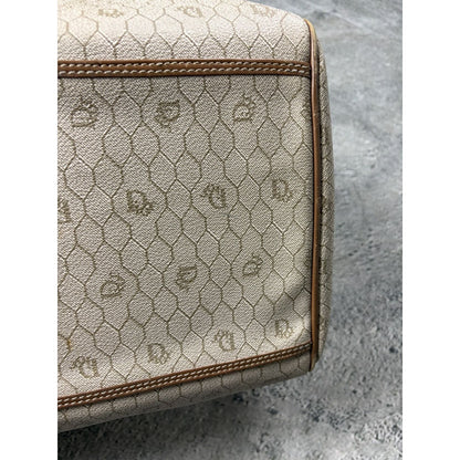 Christian Dior Duffle Bag 80s beige brown honeycomb