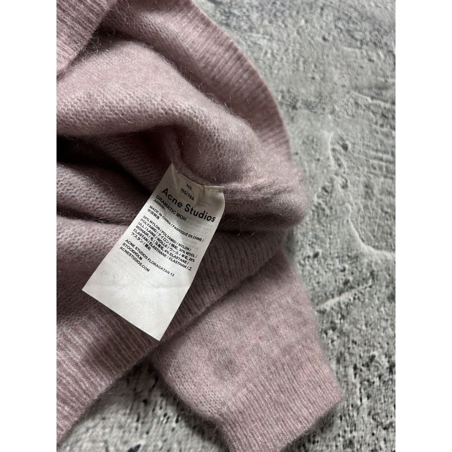 Acne Studios mohair sweater dramatic moh pink
