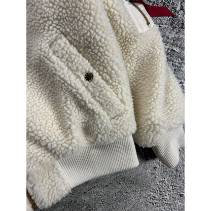 Alpha Industries sherpa zip hoodie white