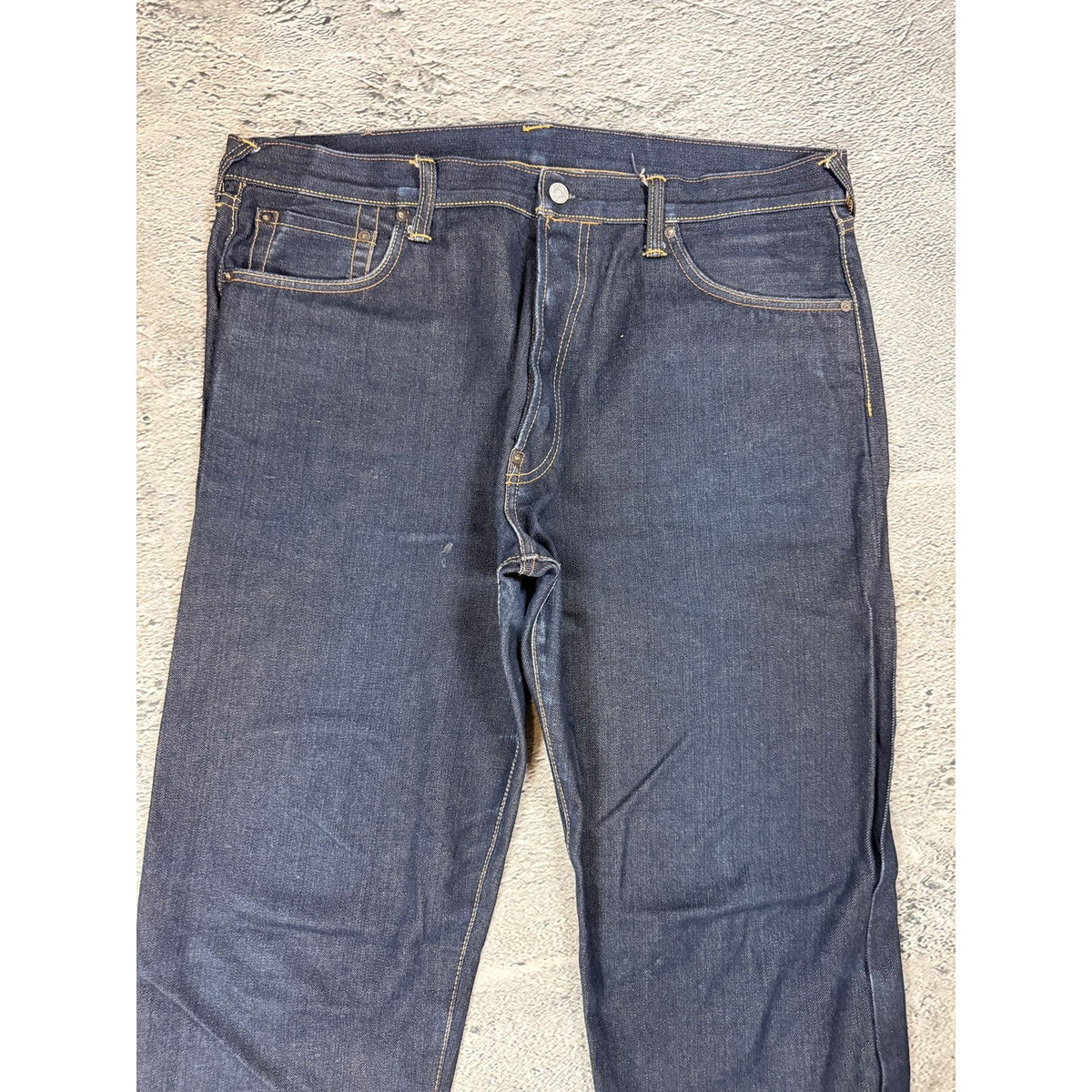Evisu jeans daicock big logo yellow selvedge denim