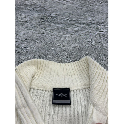Umbro vintage Half Zip Sweater white big logo Y2K
