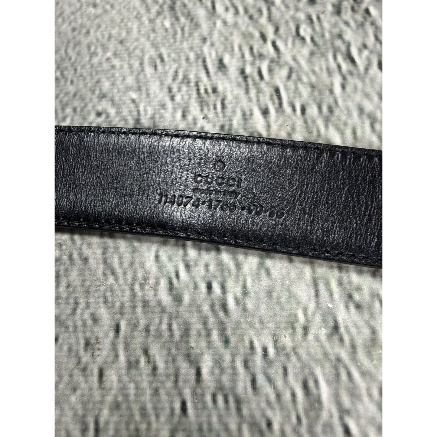 Gucci belt big buckle double G black silver monogram