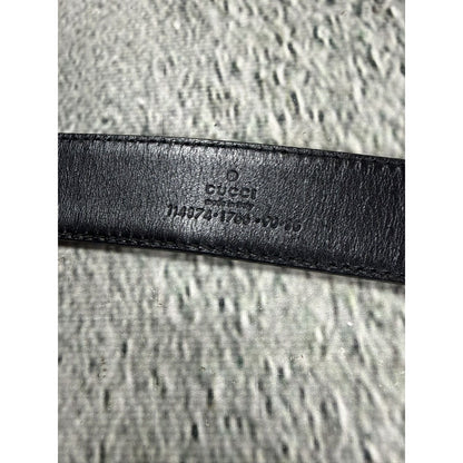Gucci belt big buckle double G black silver monogram