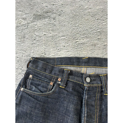 Evisu vintage jeans dark navy white seagulls selvedge denim