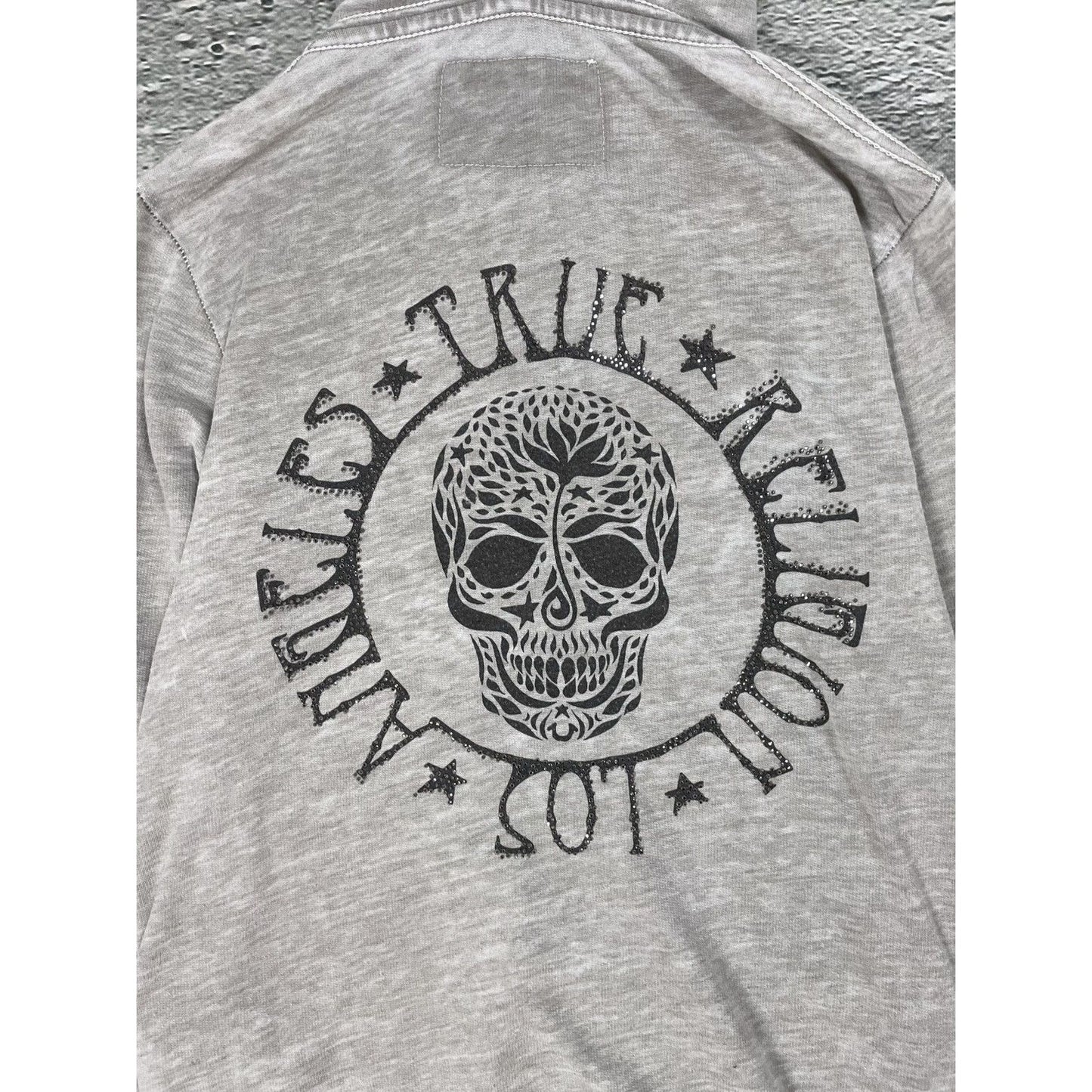 True Religion zip hoodie big logo vintage skulls Y2K