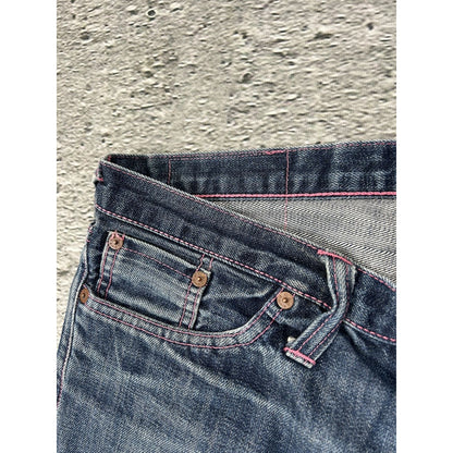Evisu jeans daicock big logo pink selvedge denim Japan
