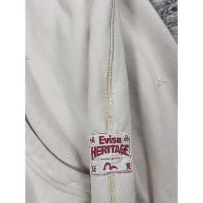 Evisu zip hoodie white red vintage big logo skull Y2K