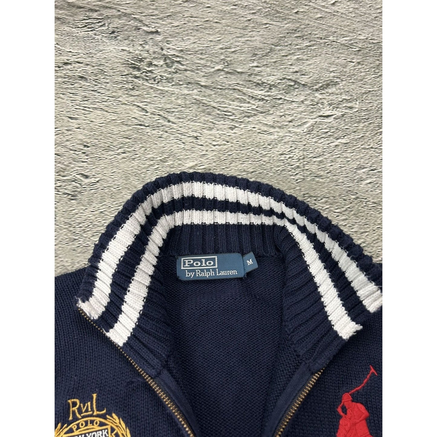 Chief Keef Polo Ralph Lauren zip sweater New York navy
