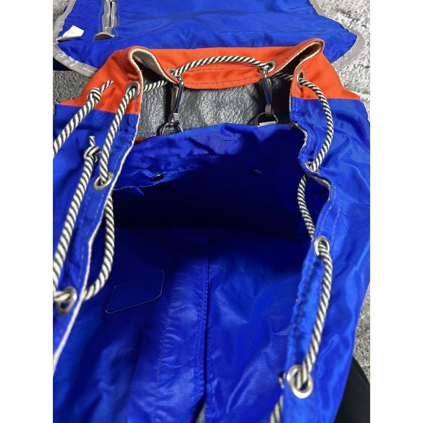 Vintage hiking backpack blue orange Aplinsport